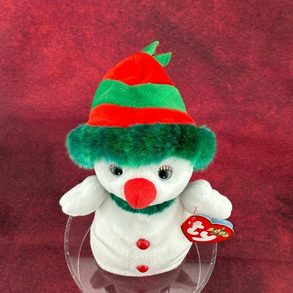 A TY BEANIE BABIES SNOW GIRL 2000 CHRISTMAS HOLYDAY DECOR PLUSH 8